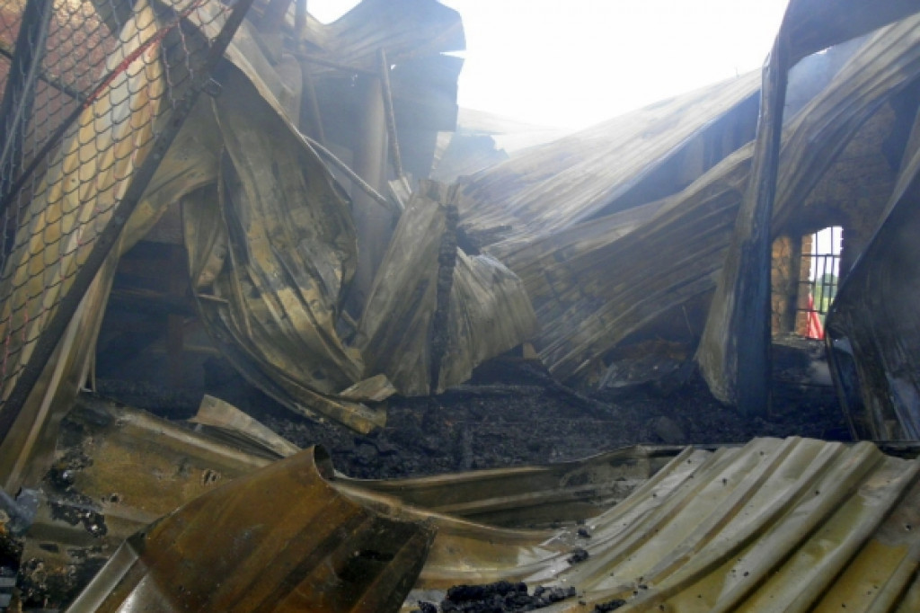 Pożar gorzelni w Grabiążu 31.05.2012