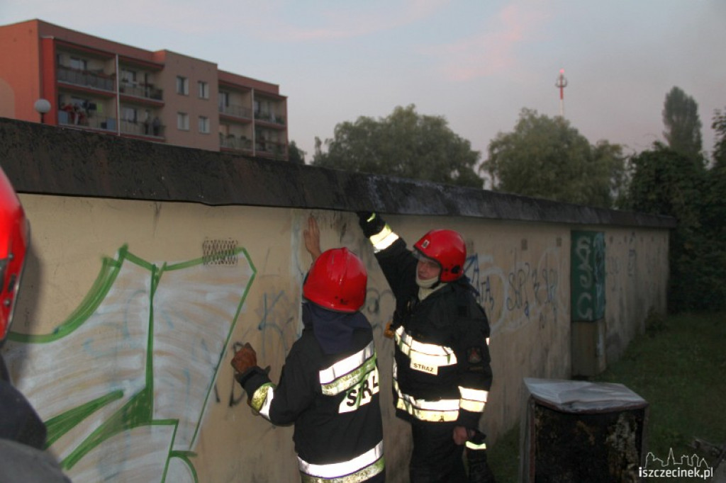 Przypalony garaż na Przemysłowej