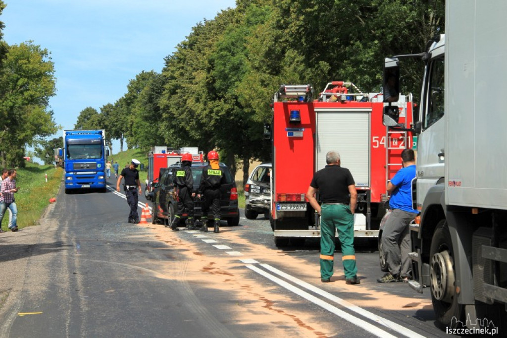 Groźny wypadek na DK 11 na wysokości Dalęcina 24.07.2012