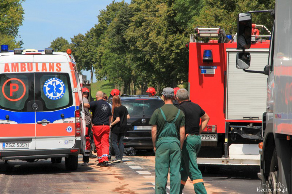 Groźny wypadek na DK 11 na wysokości Dalęcina 24.07.2012