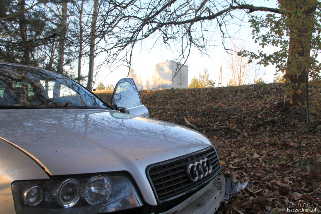 Dachowanie Audi koło Radacza 29.10.2012