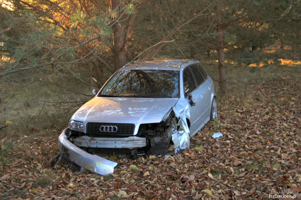 Dachowanie Audi koło Radacza 29.10.2012