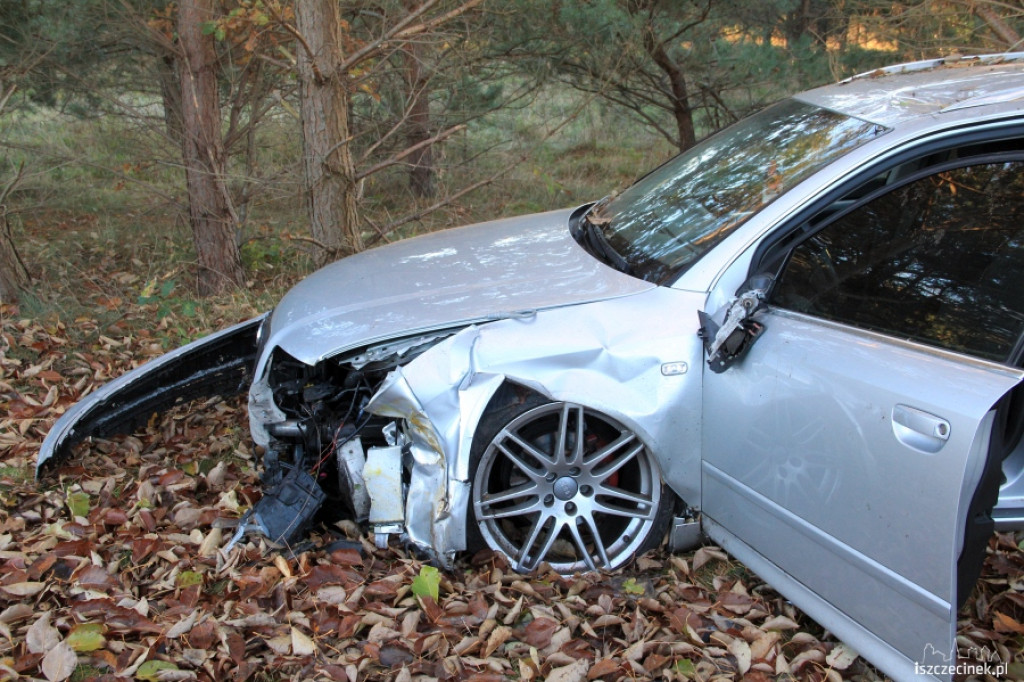 Dachowanie Audi koło Radacza 29.10.2012