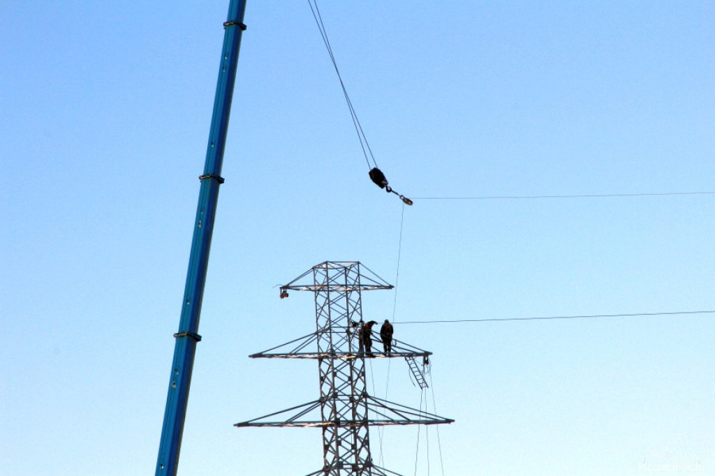 Modernizacja linii wysokiego napięcia w Szczecinku 26.11.2012