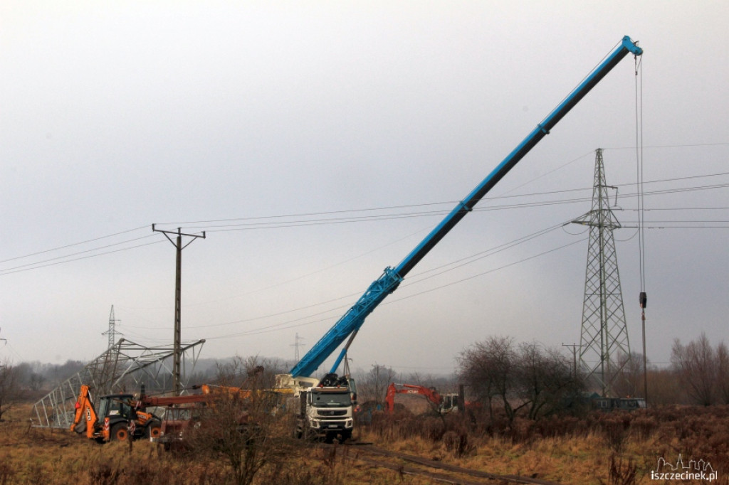 Modernizacja linii wysokiego napięcia w Szczecinku 26.11.2012
