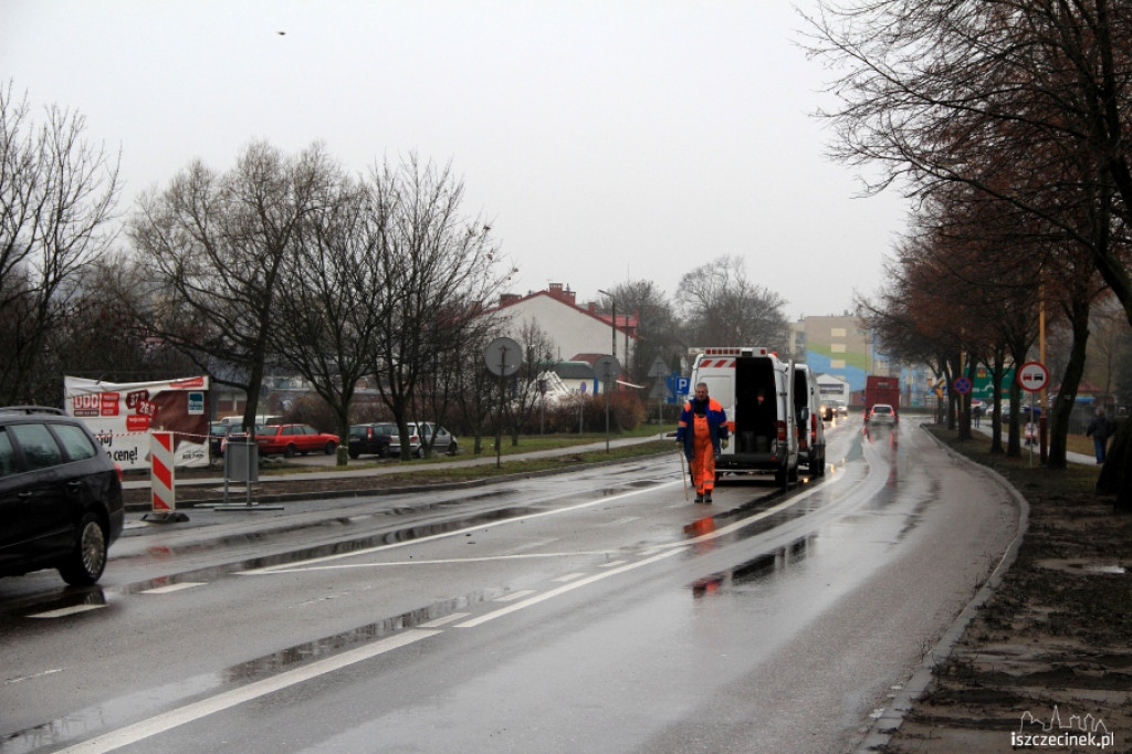 Nowe skrzyżowanie na Cieślaka w Szczecinku 28.11.2012