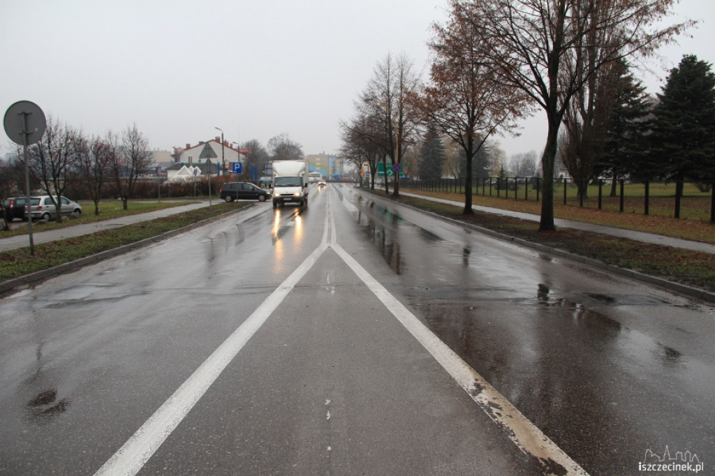 Nowe skrzyżowanie na Cieślaka w Szczecinku 28.11.2012