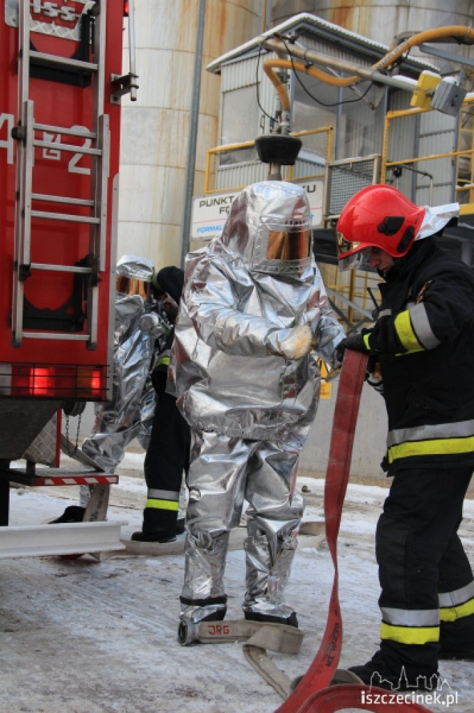 Ćwiczenia przeciwpożarowe w Kronospan Chemical  Szczecinek 14.12.2012
