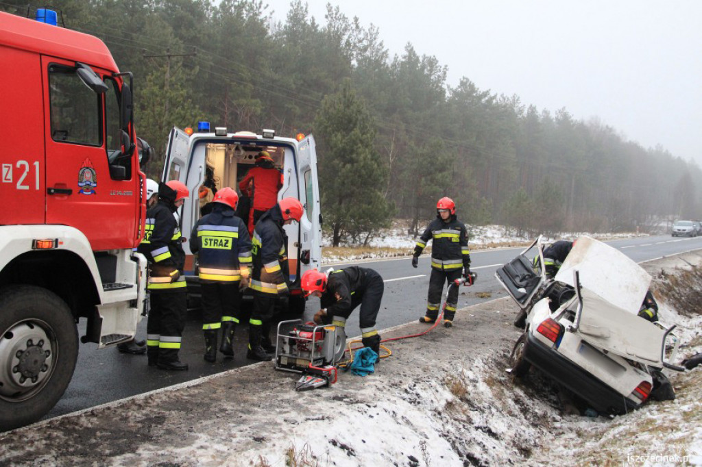 Wypadek za Gwdą Małą 9.01.2013