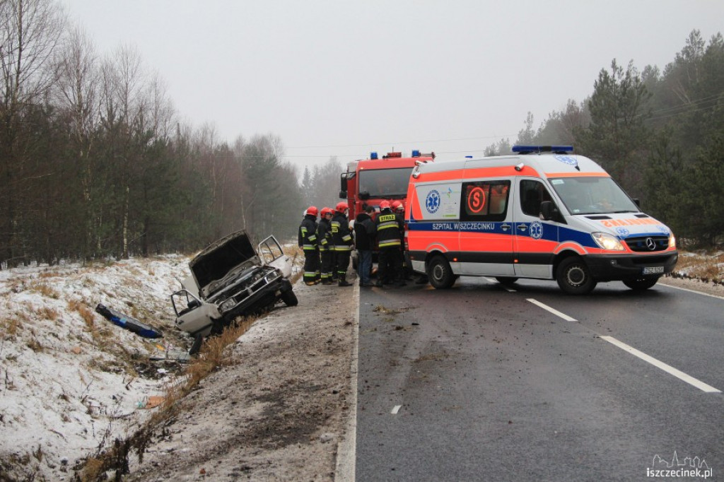 Wypadek za Gwdą Małą 9.01.2013