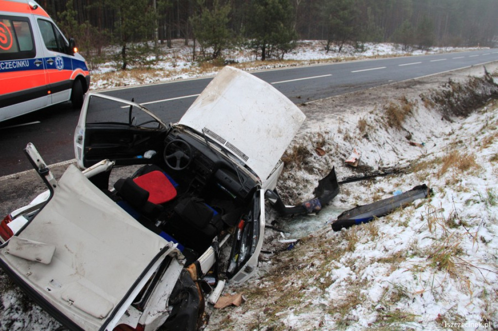 Wypadek za Gwdą Małą 9.01.2013