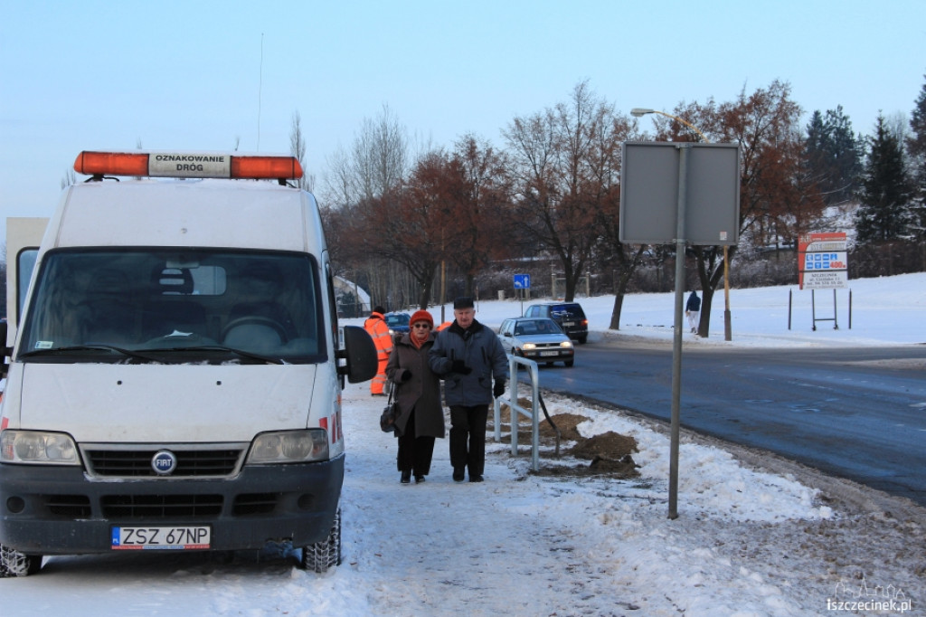 Barierki przy Cieślaka 14.01.2013