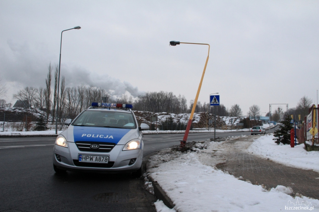 Kolizja z lampą na Waryńskiego
