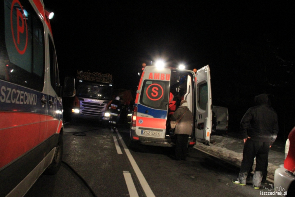 Zderzenie 4 samochodów pod Szczecinkiem