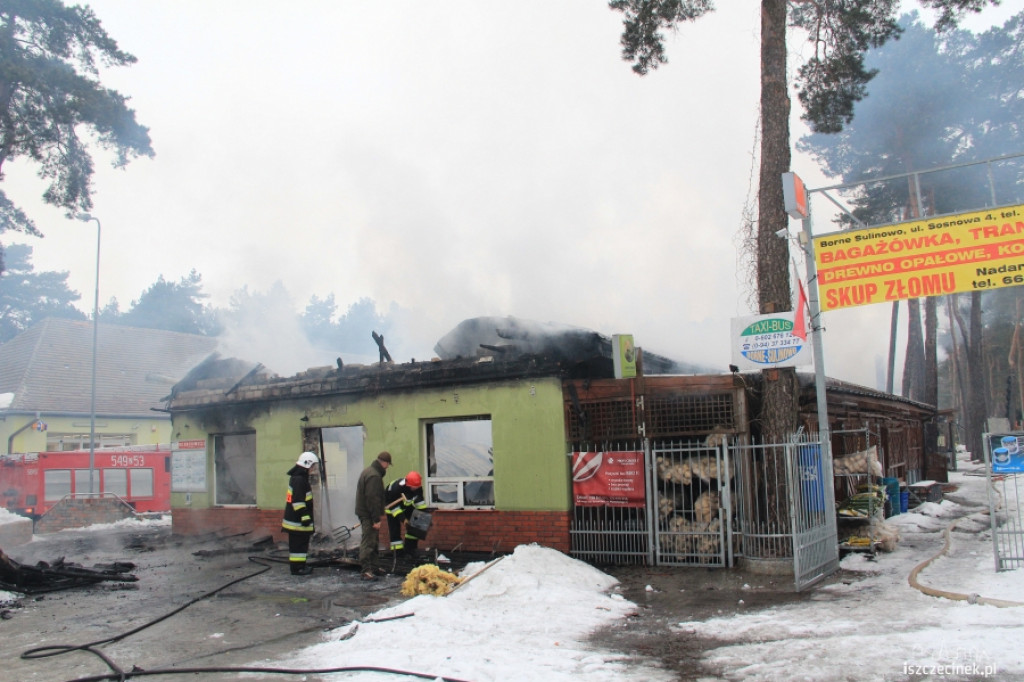 Pożar centrum handlowego w Bornem Sulinowie