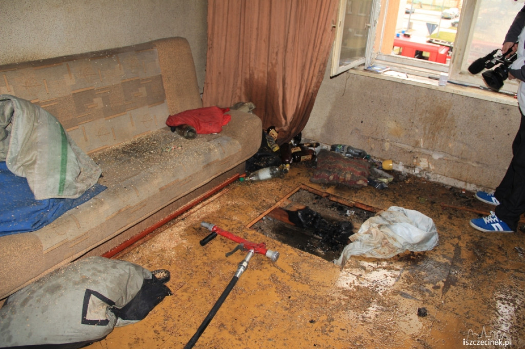 Pożar w mieszkaniu przy ul. Kosińskiego w Szczecinku