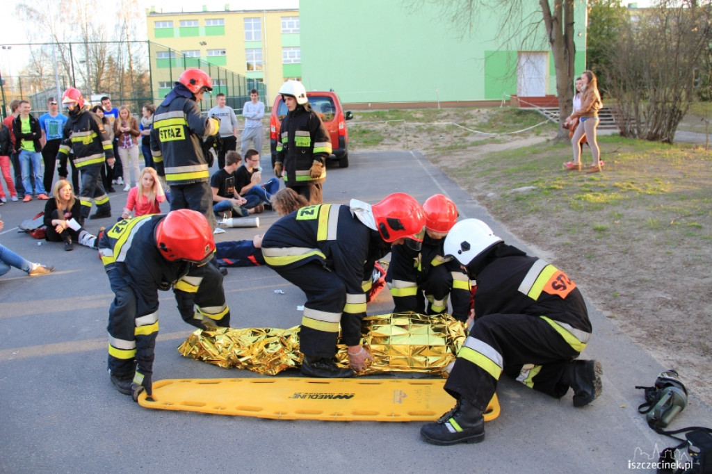 Pożar i ewakuacja internatu na Szczecińskiej