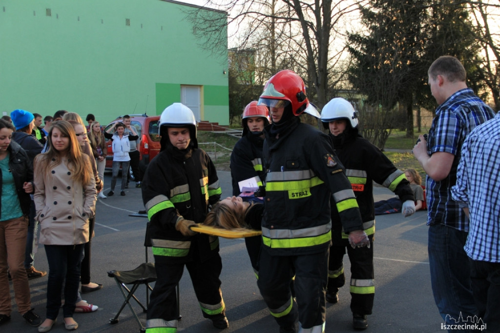 Pożar i ewakuacja internatu na Szczecińskiej