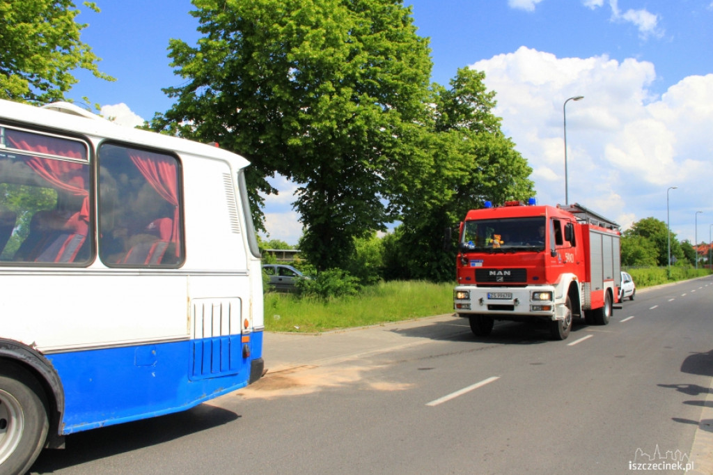 Wyciek paliwa z autobusu