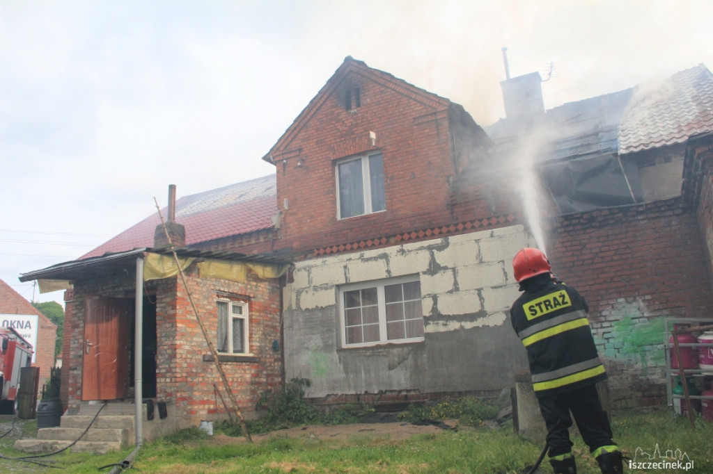 Pożar domu w Jeleninie