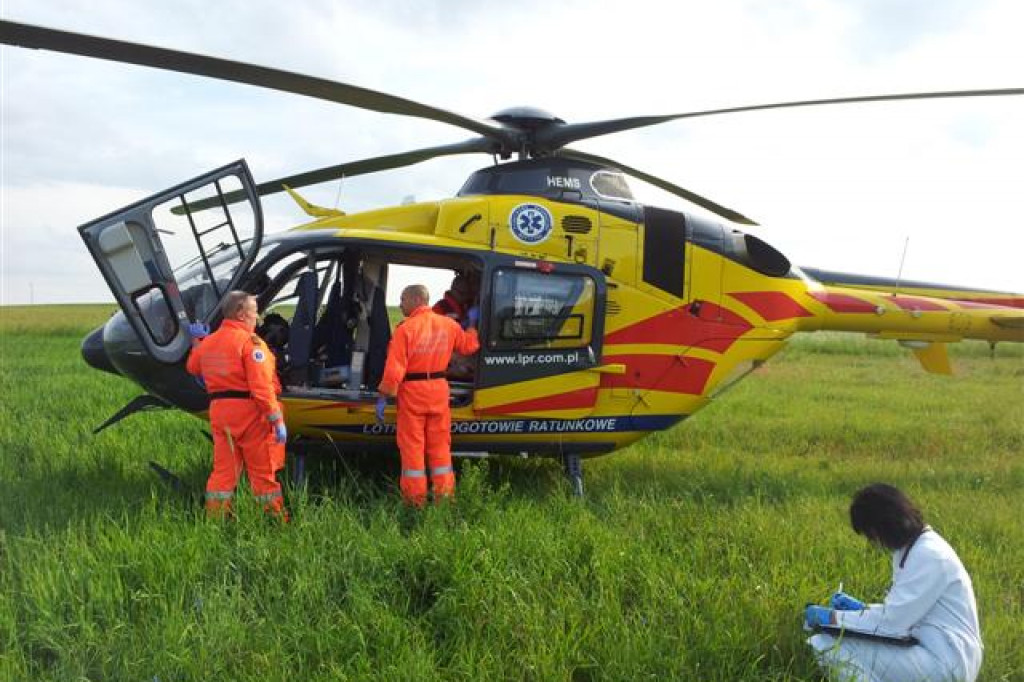 Wypadek motorowerzysty