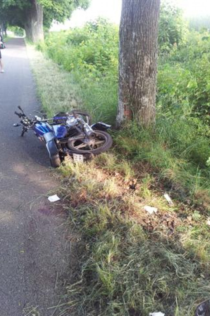 Wypadek motorowerzysty