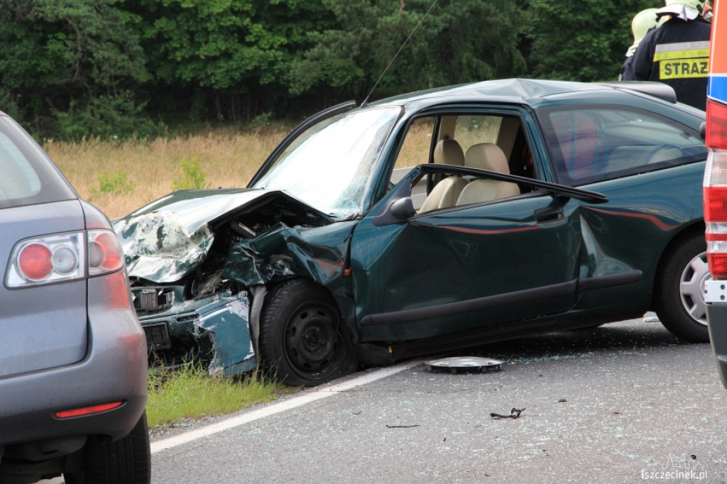 Wypadek koło Okonka