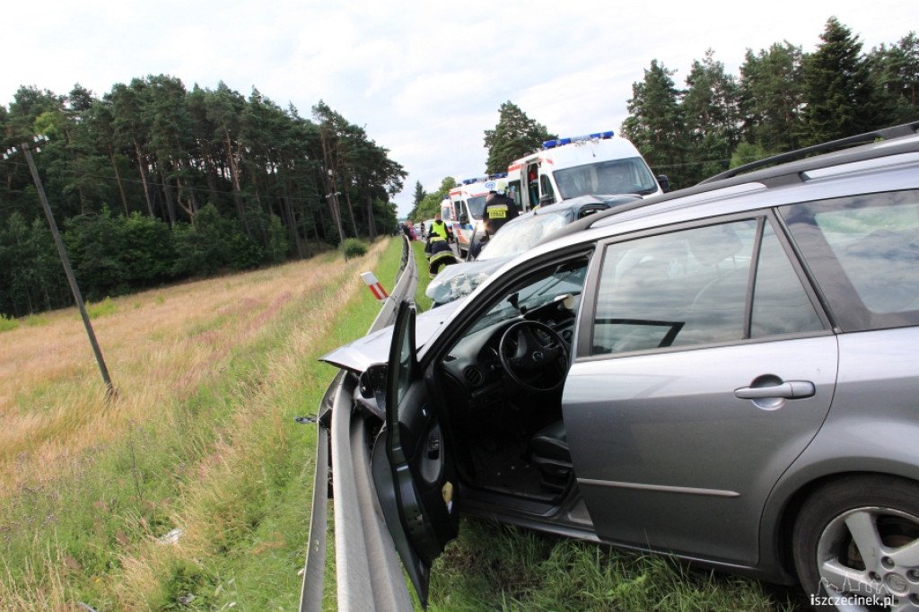 Wypadek koło Okonka