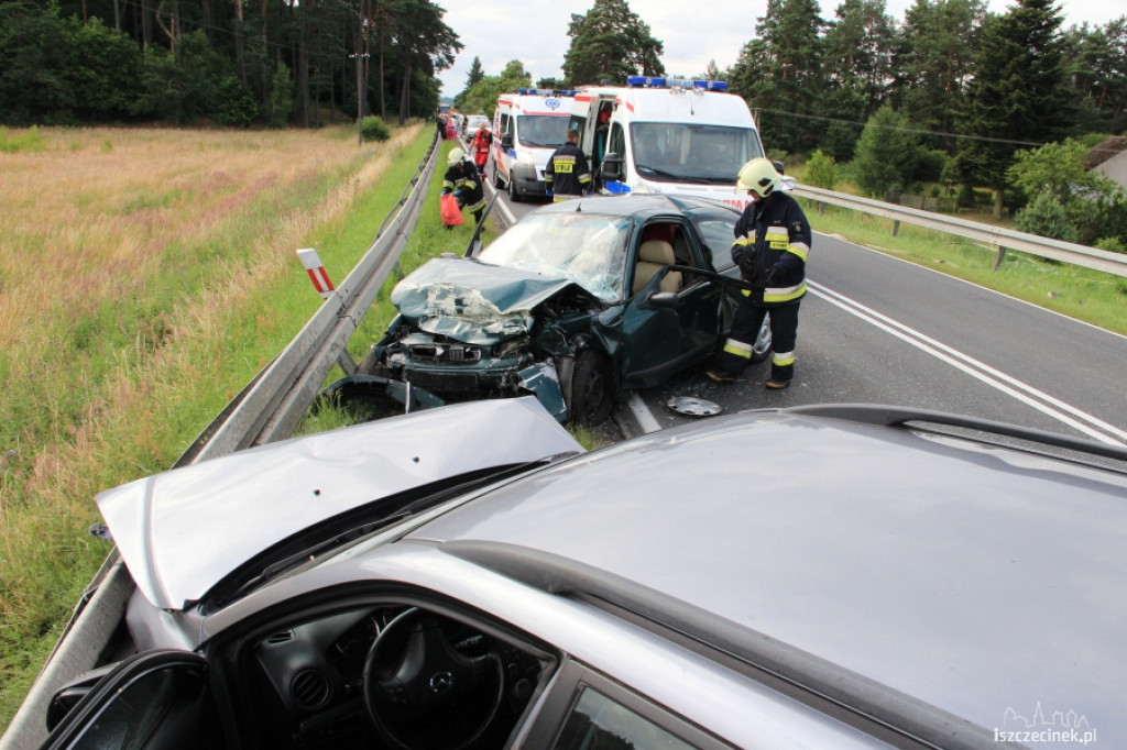 Wypadek koło Okonka