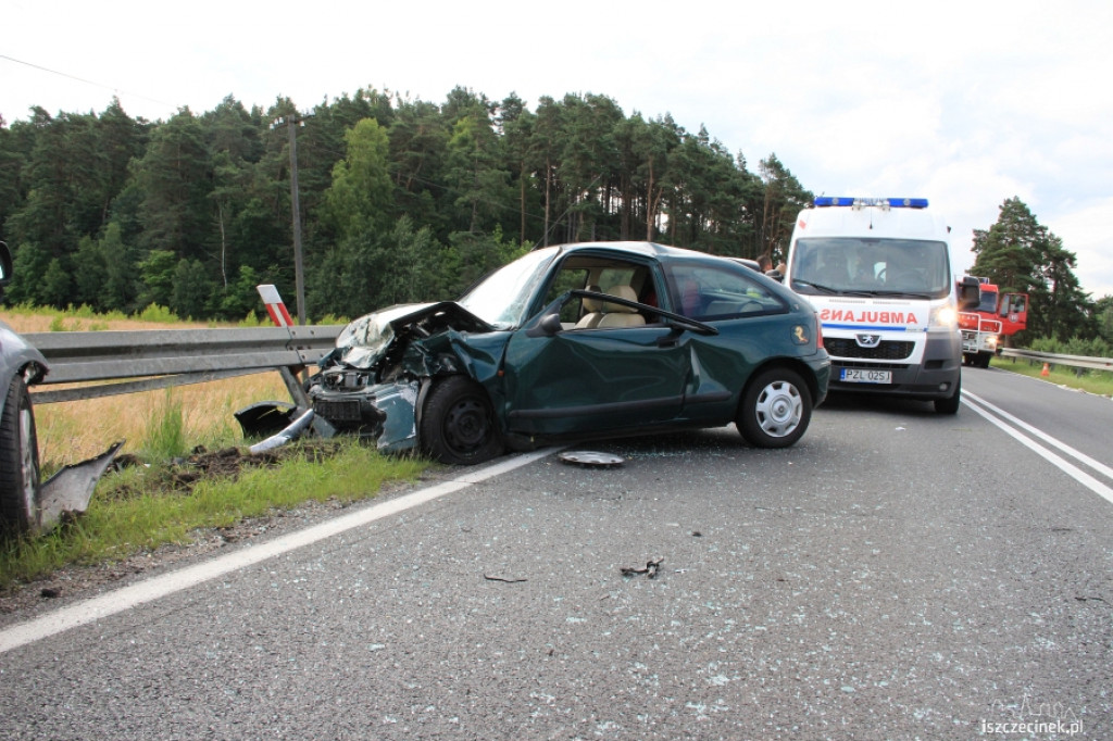 Wypadek koło Okonka