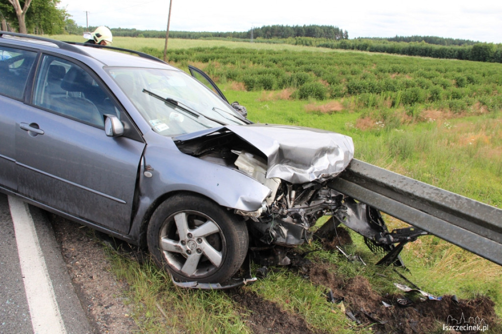 Wypadek koło Okonka