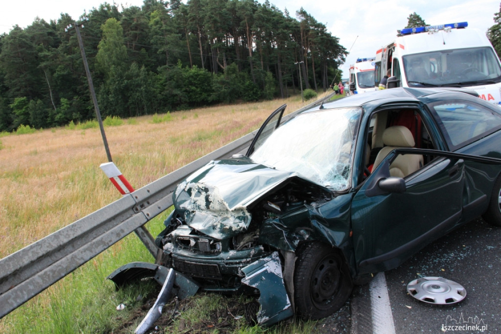 Wypadek koło Okonka