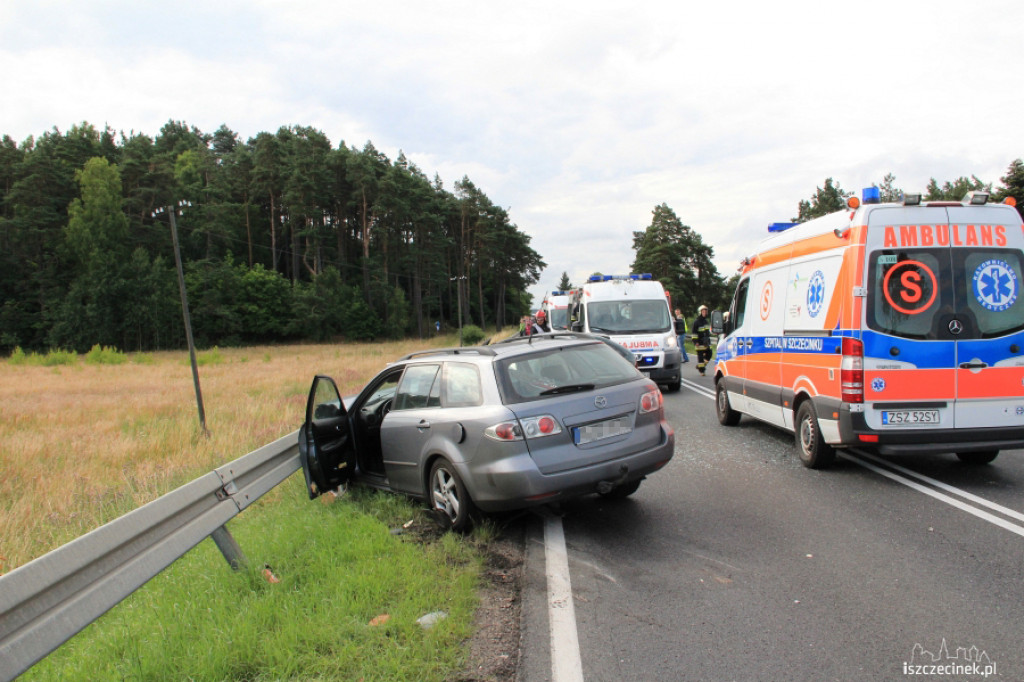 Wypadek koło Okonka