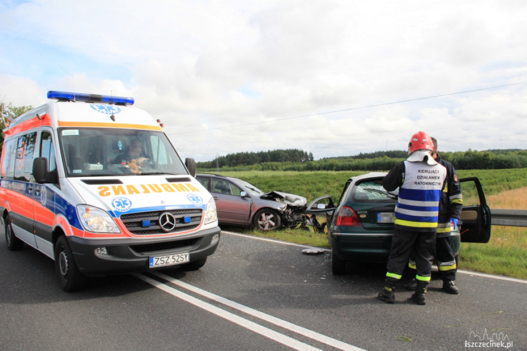 Wypadek koło Okonka