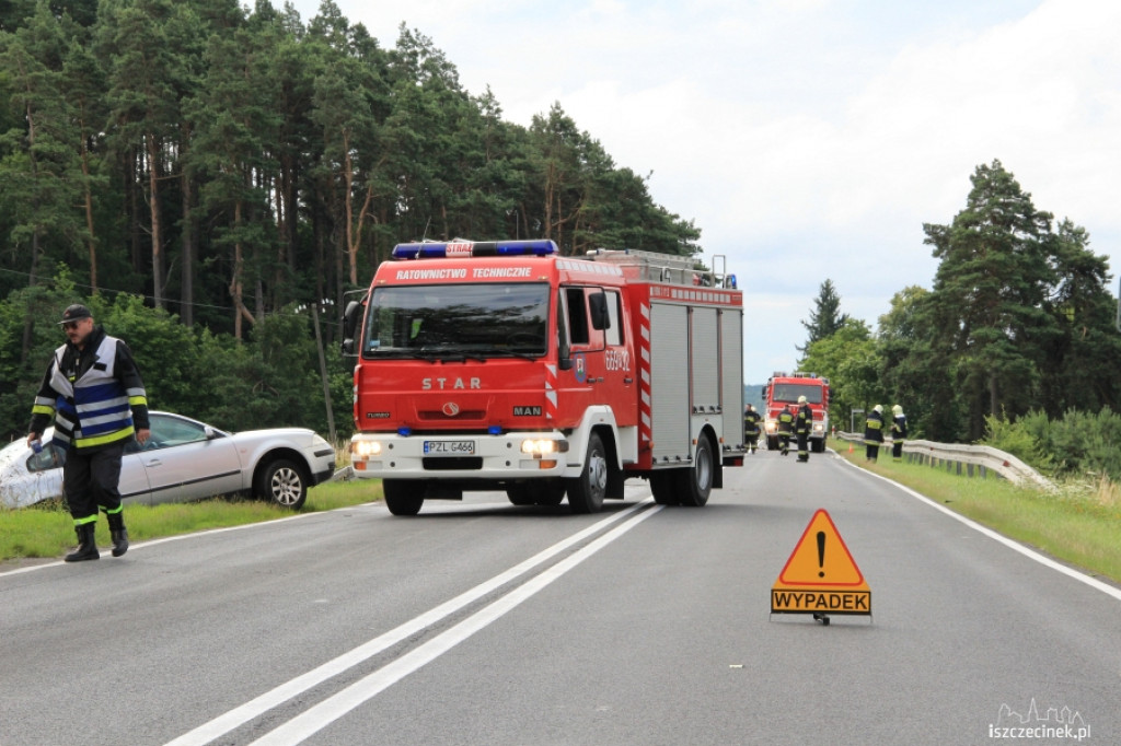 Wypadek koło Okonka