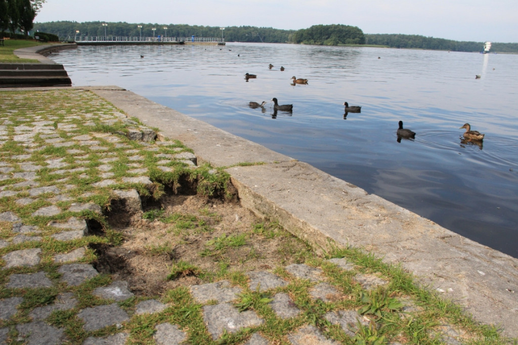 Rozbierają chodnik w parku