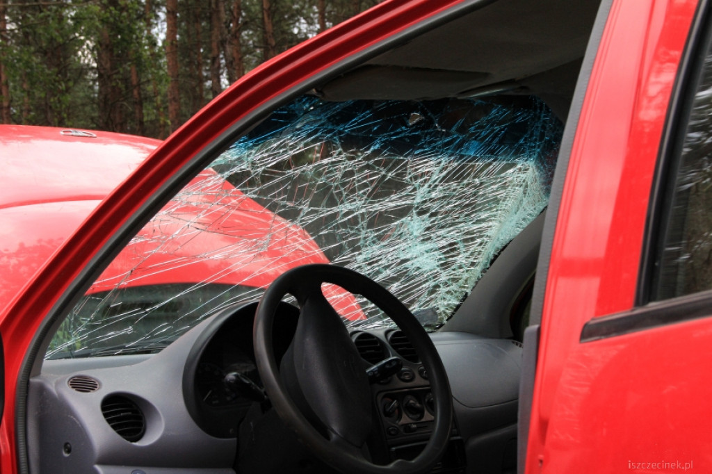 Na trasie Biały Bór - Bobolice dachował Matiz