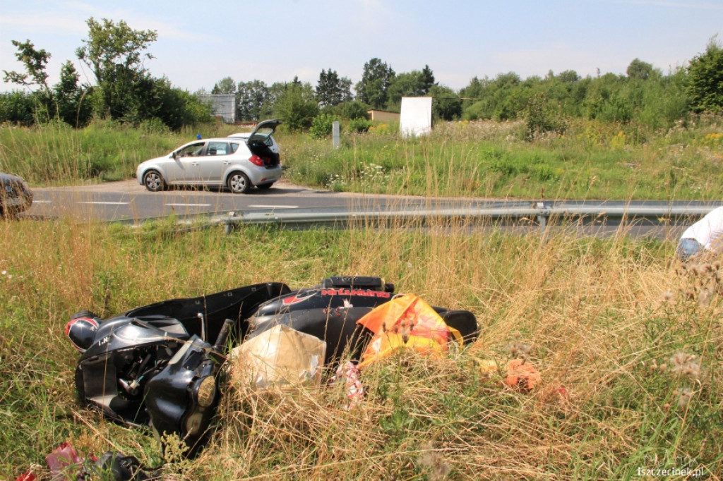 Wypadek skutera przed Szczecinkiem