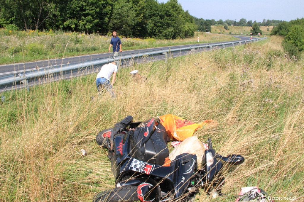 Wypadek skutera przed Szczecinkiem