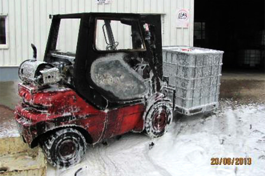 W Krono spłonął widlak