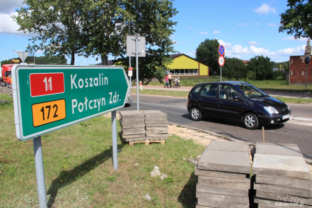 Remont ronda przy Cieślaka w Szczecinku