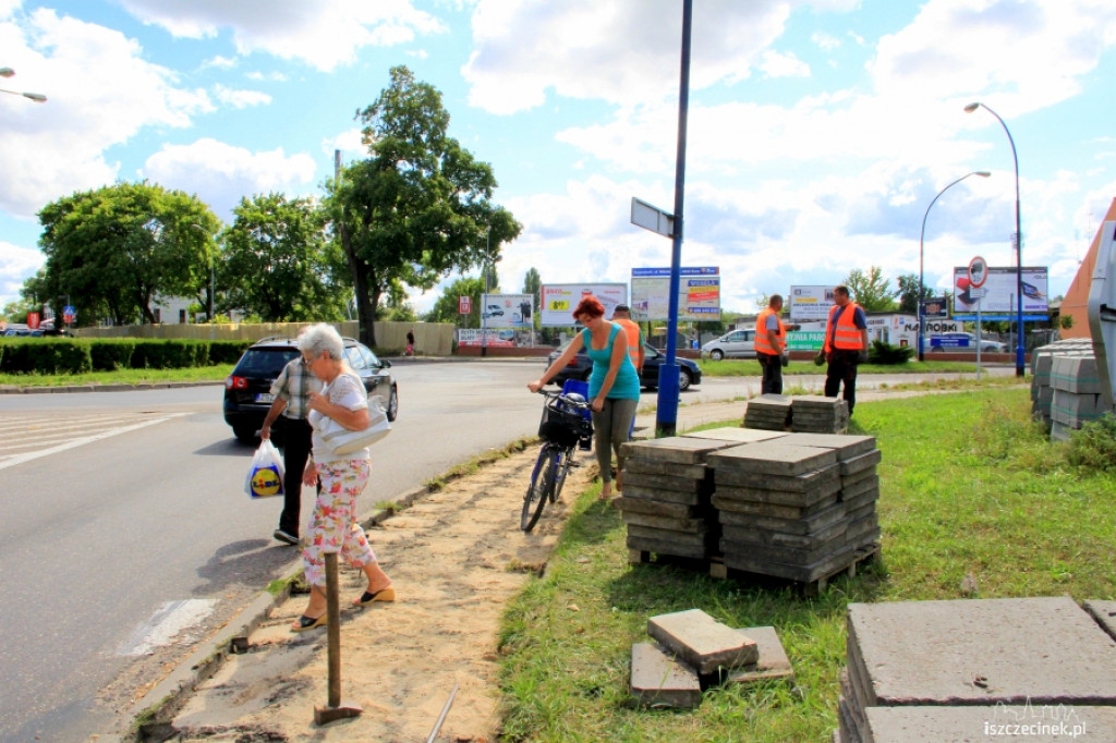 Remont ronda przy Cieślaka w Szczecinku