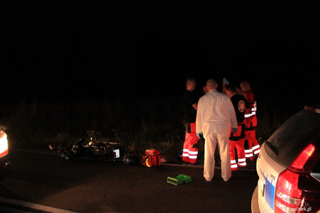 Sarna wybiegła przed motocykl. Kierowca w szpitalu