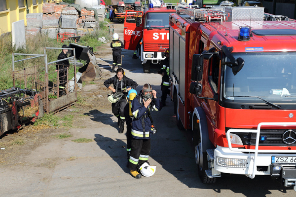 Ćwiczenia młodzieżowych drużyn OSP Łubowo i OSP Lotyń / fot. Magdalena Haas