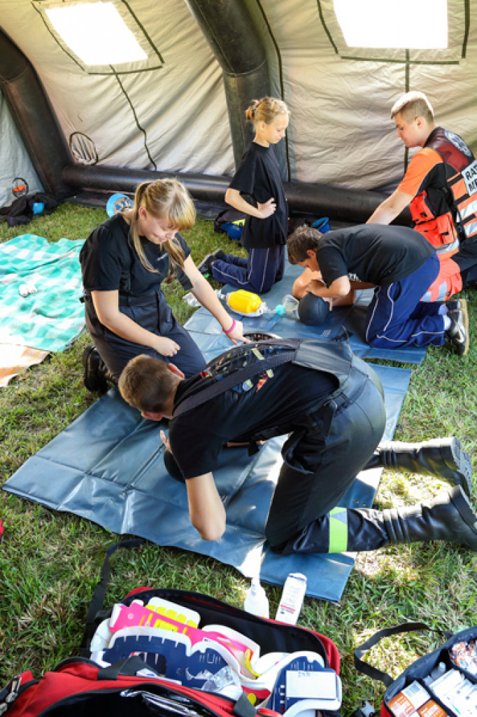 Ćwiczenia młodzieżowych drużyn OSP Łubowo i OSP Lotyń / fot. Magdalena Haas