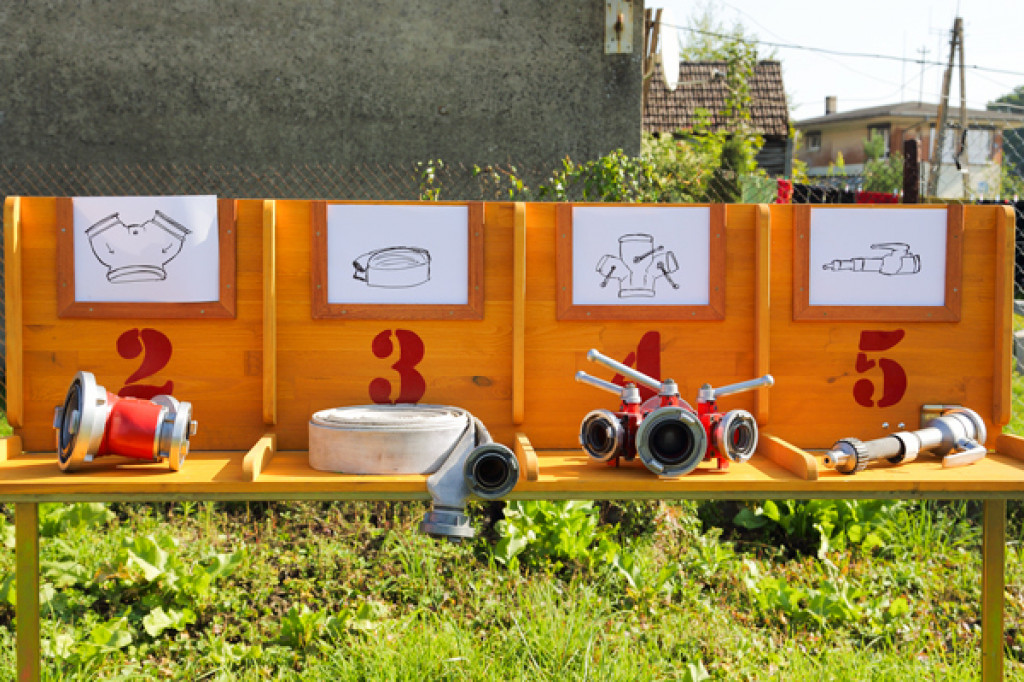 Ćwiczenia młodzieżowych drużyn OSP Łubowo i OSP Lotyń / fot. Magdalena Haas