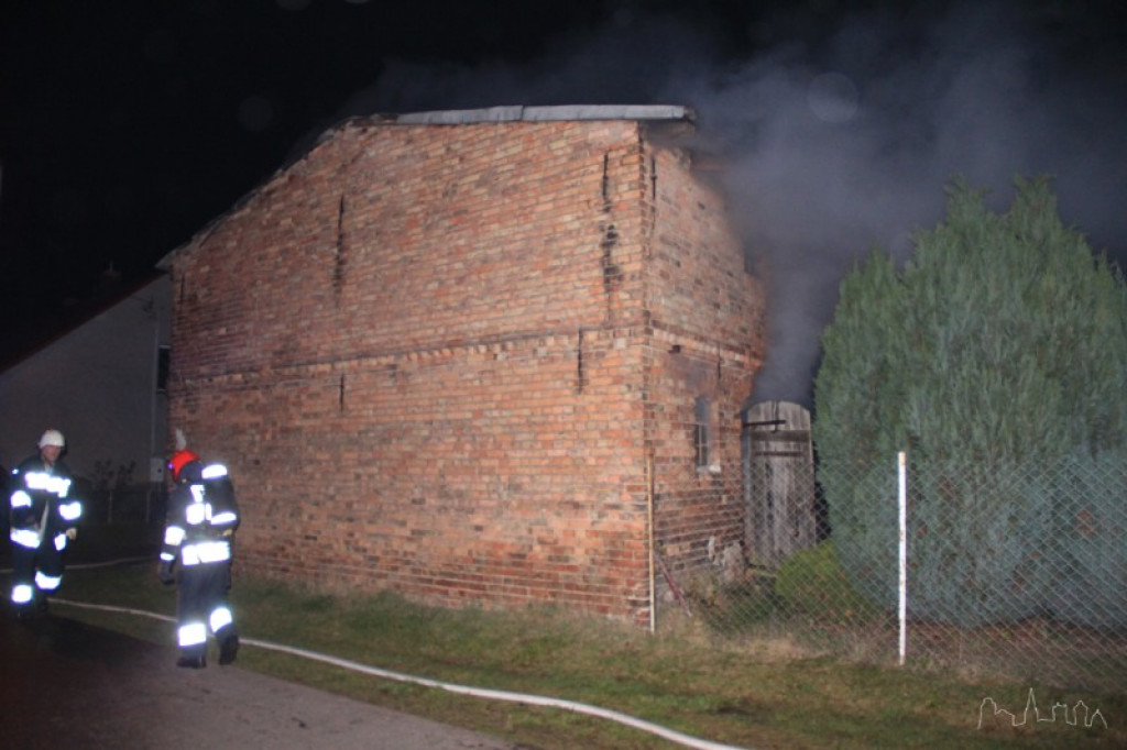 Pożar budynku gospodarczego w Żółtnicy
