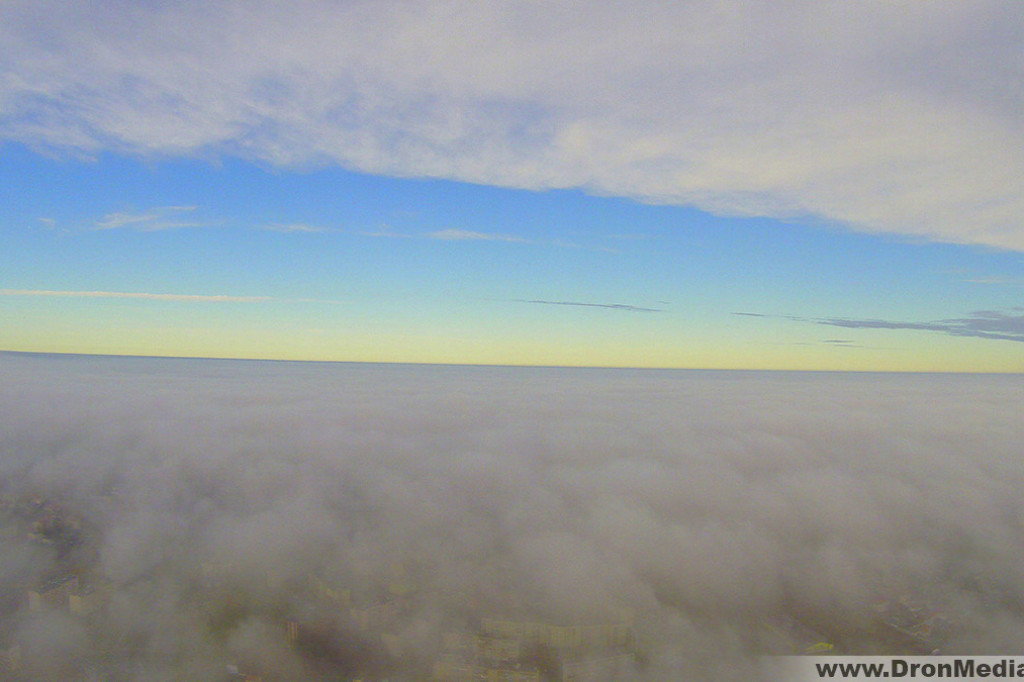 Dzień w dolinie mgieł... lot nad Szczecinkiem