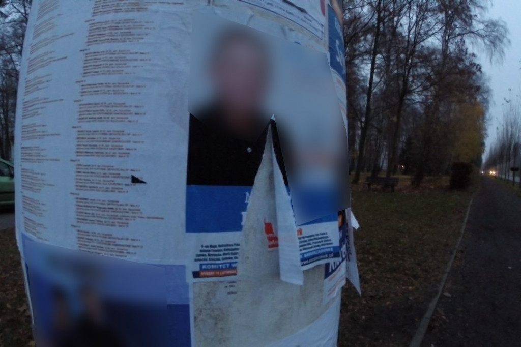 Zniszczone banery i plakaty wyborcze