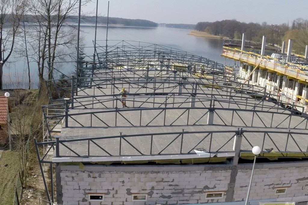 Budowa Centrum Ekologicznego w Szczecinku z lotu ptaka